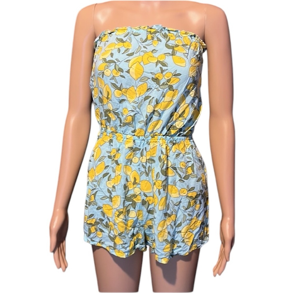 💛10 for $10 or💰BOGO FREE Cute Lemon Print Shorti Romper